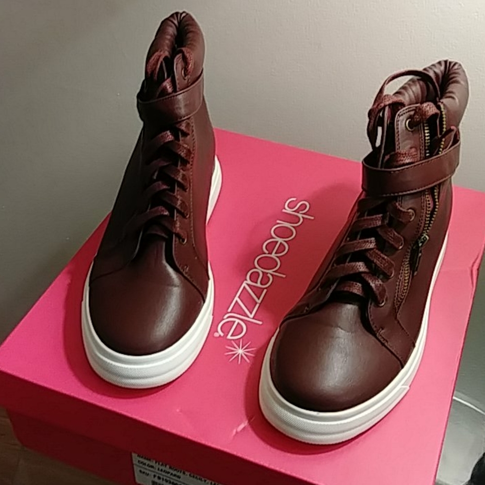 HighTop Burgundy Sneakers -Size 10